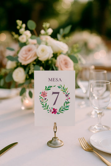 Números de Mesa Floral Crown
