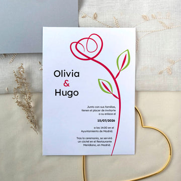 InvitaMagia - Invitación de Boda Modern Rose