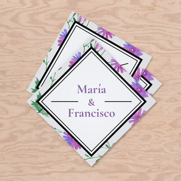 InvitaMagia - Etiqueta Pink Rhombus para detalles de bodas