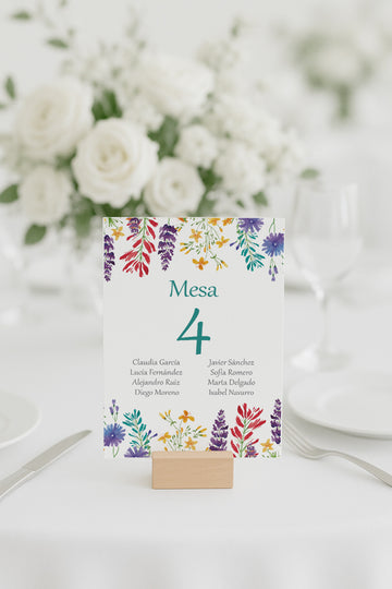 Plan de Mesa Watercolor Garden