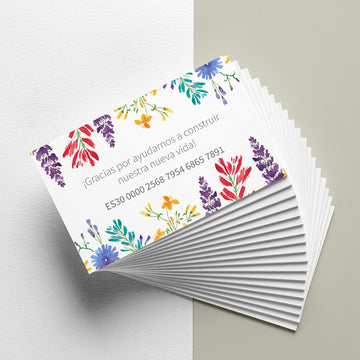 InvitaMagia - Tarjeta para número de cuenta de boda Watercolor Garden