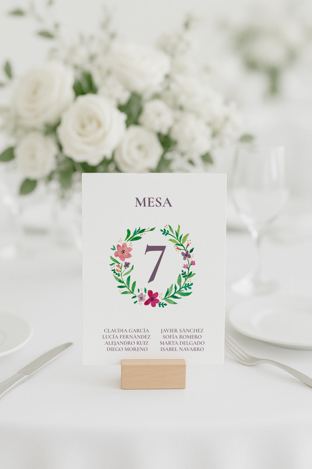 Plan de Mesa Floral Crown