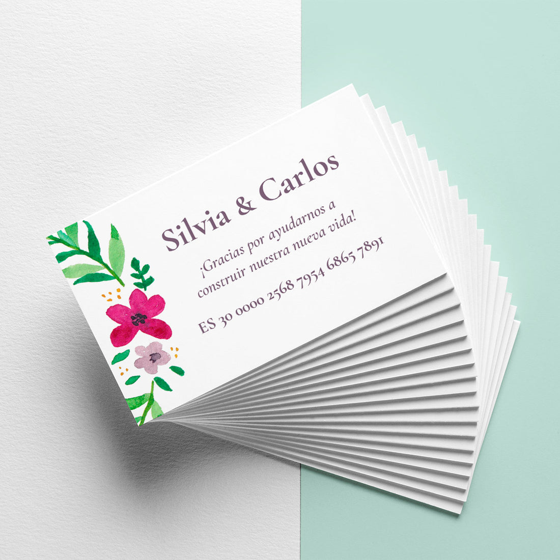 Invitamagia | Tarjeta Floral Crown para número de cuenta