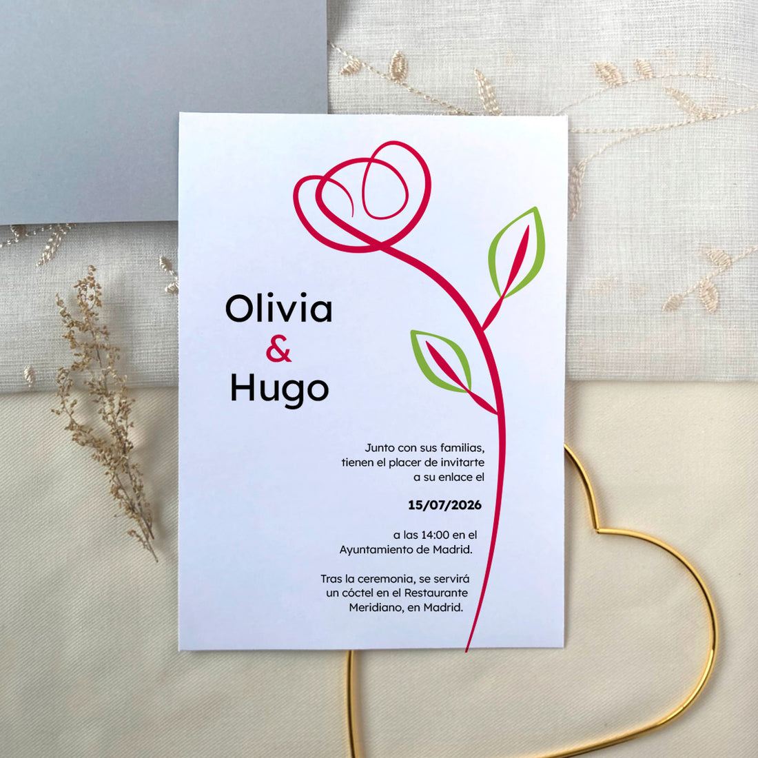 InvitaMagia - Invitación de Boda Modern Rose