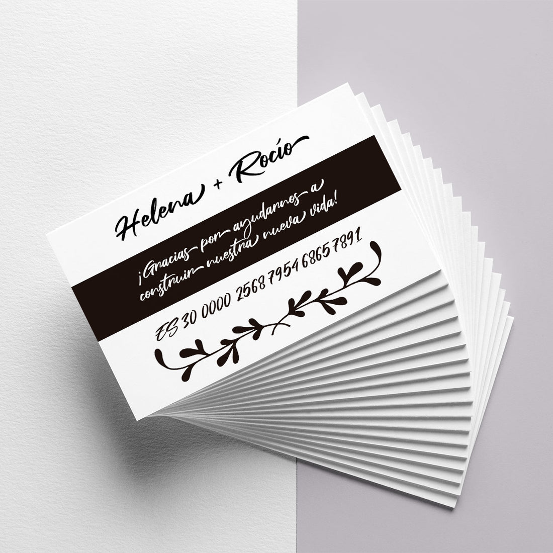 InvitaMagia - Tarjeta para número de cuenta de Boda Modern & Simple