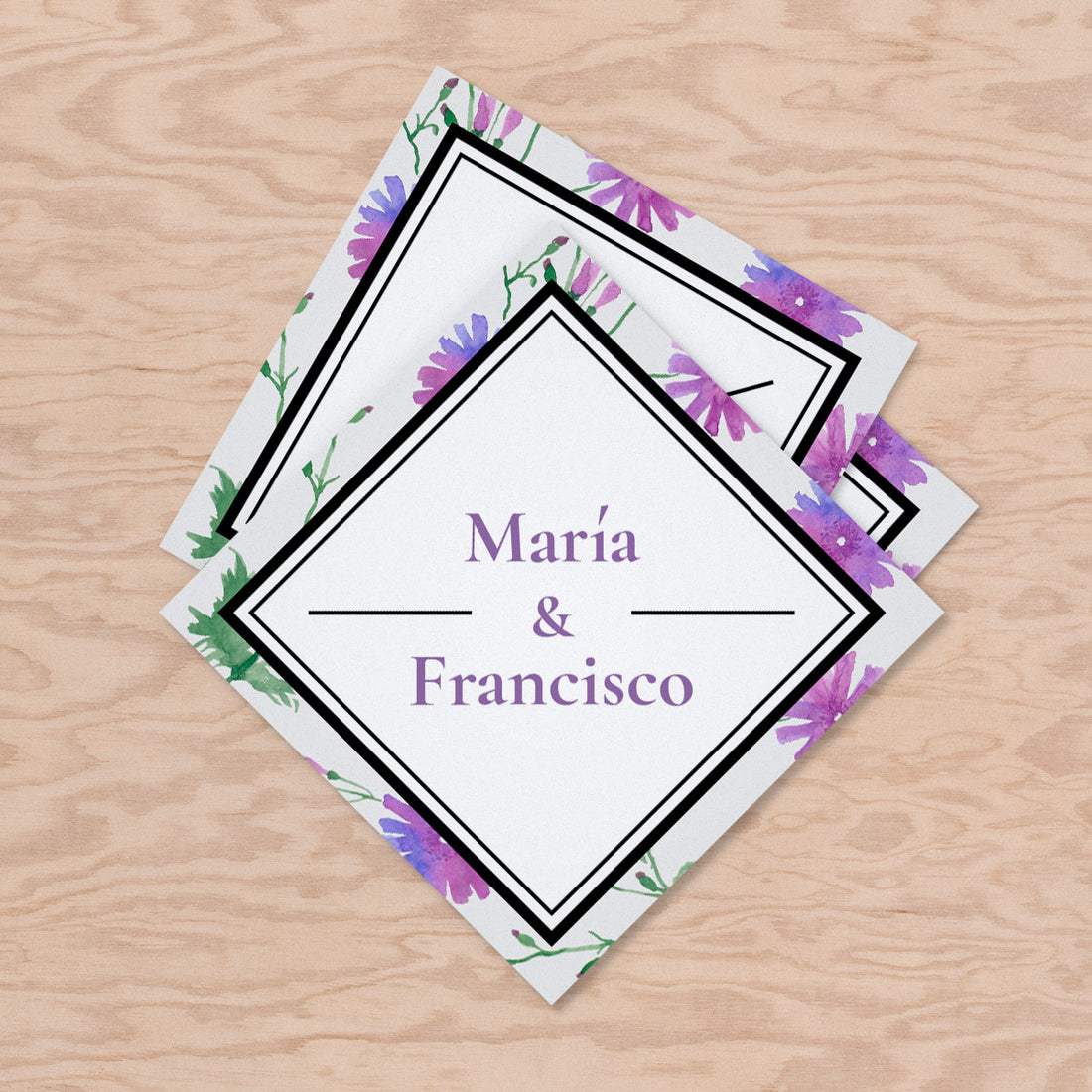 InvitaMagia - Etiqueta Pink Rhombus para detalles de bodas