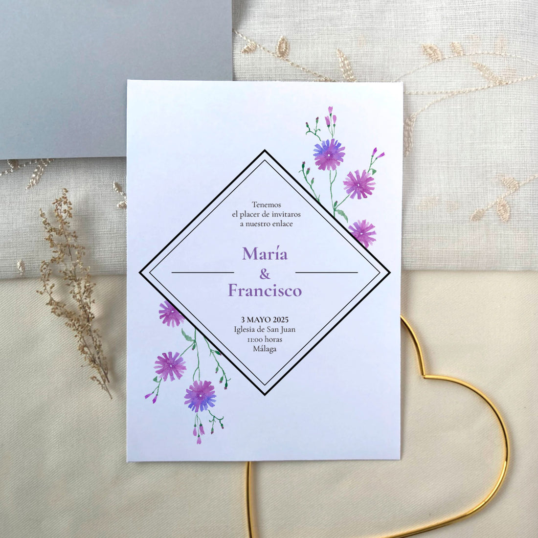 Invitamagia - Invitación de boda Pink Rhombus