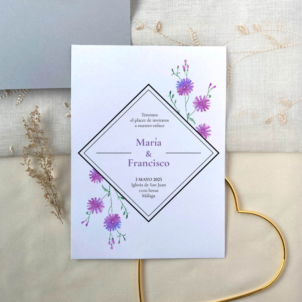Invitamagia - Invitación de boda Pink Rhombus