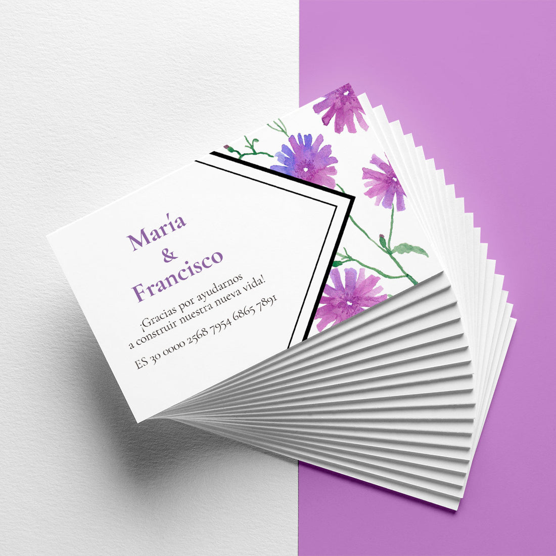 Tarjeta Pink Rhombus para número de cuenta | Invitamagia
