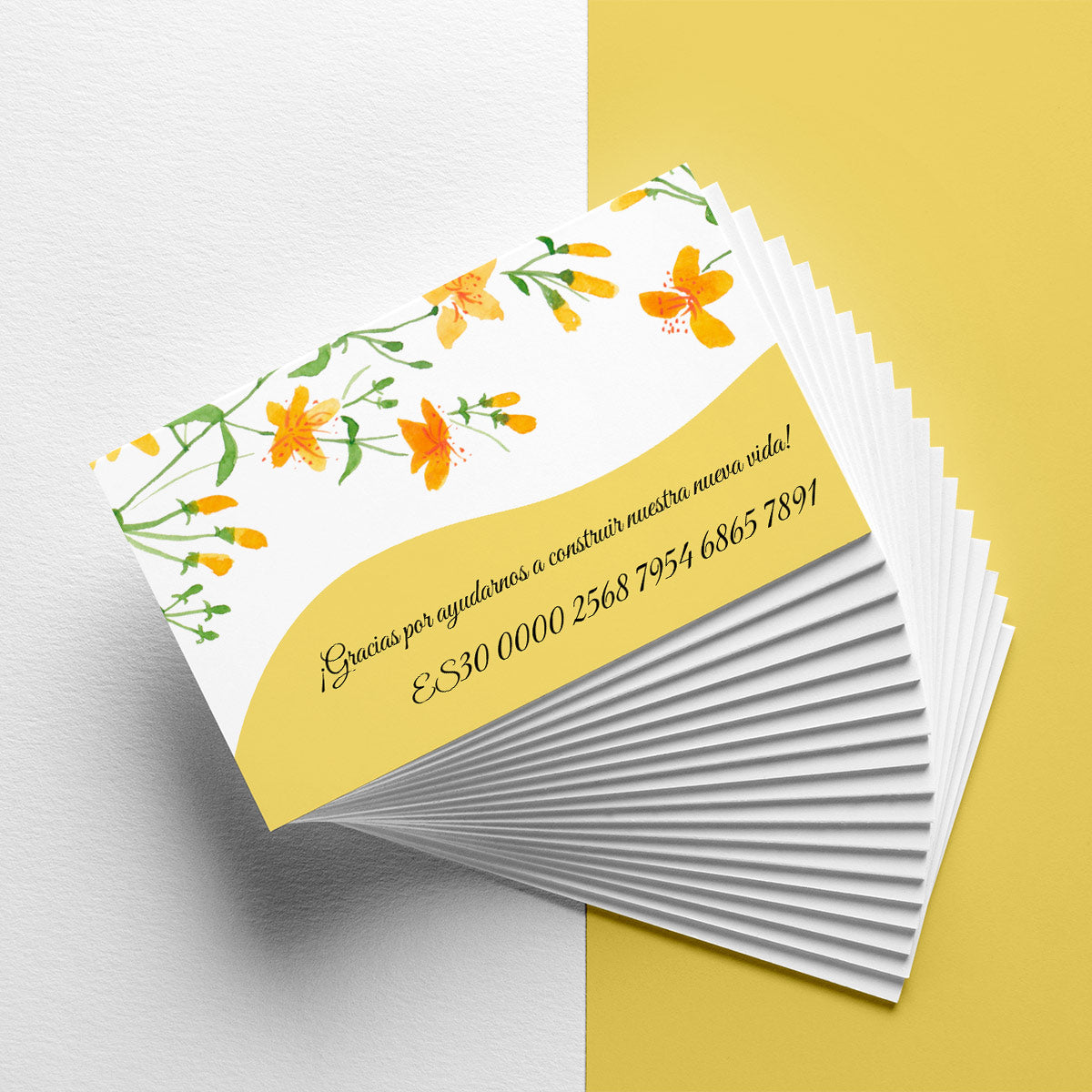 InvitaMagia - Tarjeta para número de cuenta de boda St. John's Flower