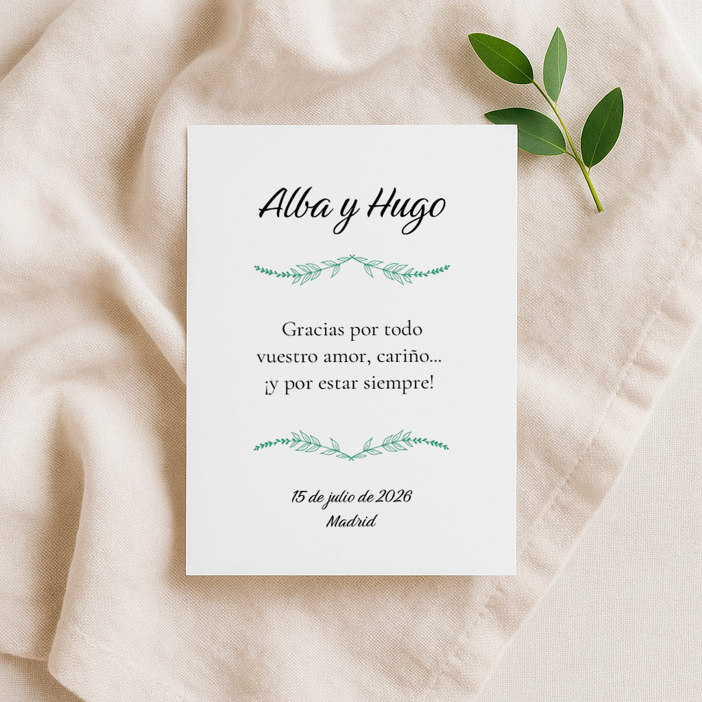 Agradecimiento Vintage Leaf