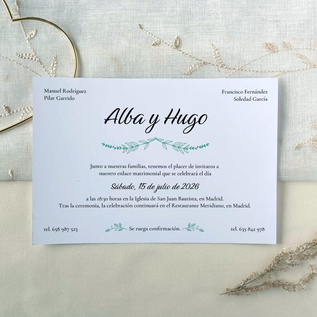 InvitaMagia - Invitación de Boda Vintage Leaf