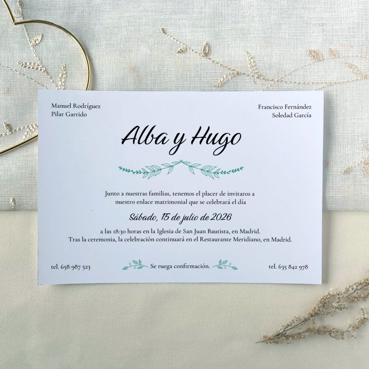 InvitaMagia - Invitación de Boda Vintage Leaf