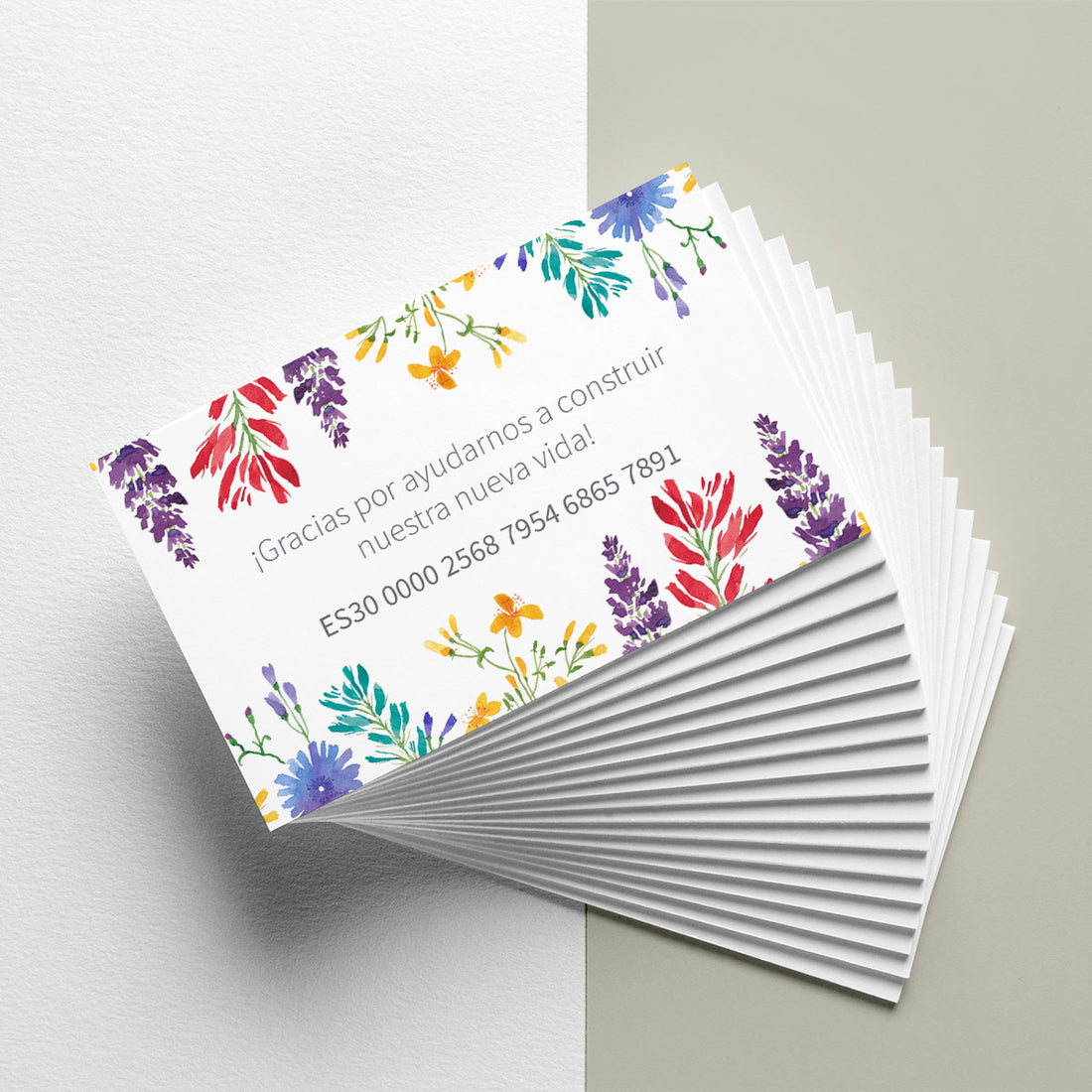 InvitaMagia - Tarjeta para número de cuenta de boda Watercolor Garden