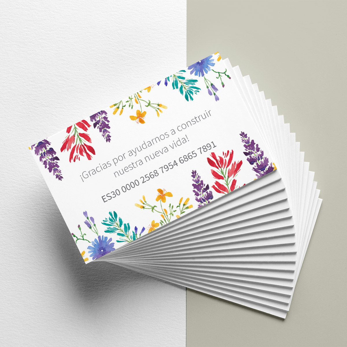 InvitaMagia - Tarjeta para número de cuenta de boda Watercolor Garden