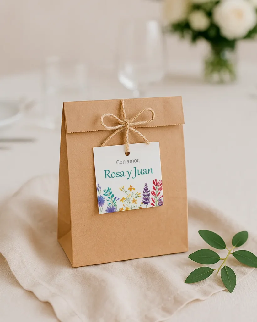 Invitación de Boda Acuarela 010 - Etiqueta de regalo