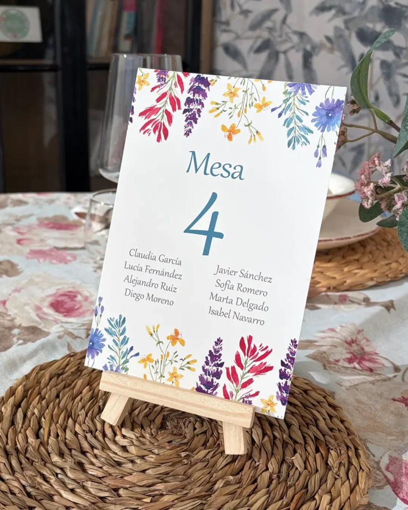 Invitación de Boda Acuarela 010 - Plan de mesa