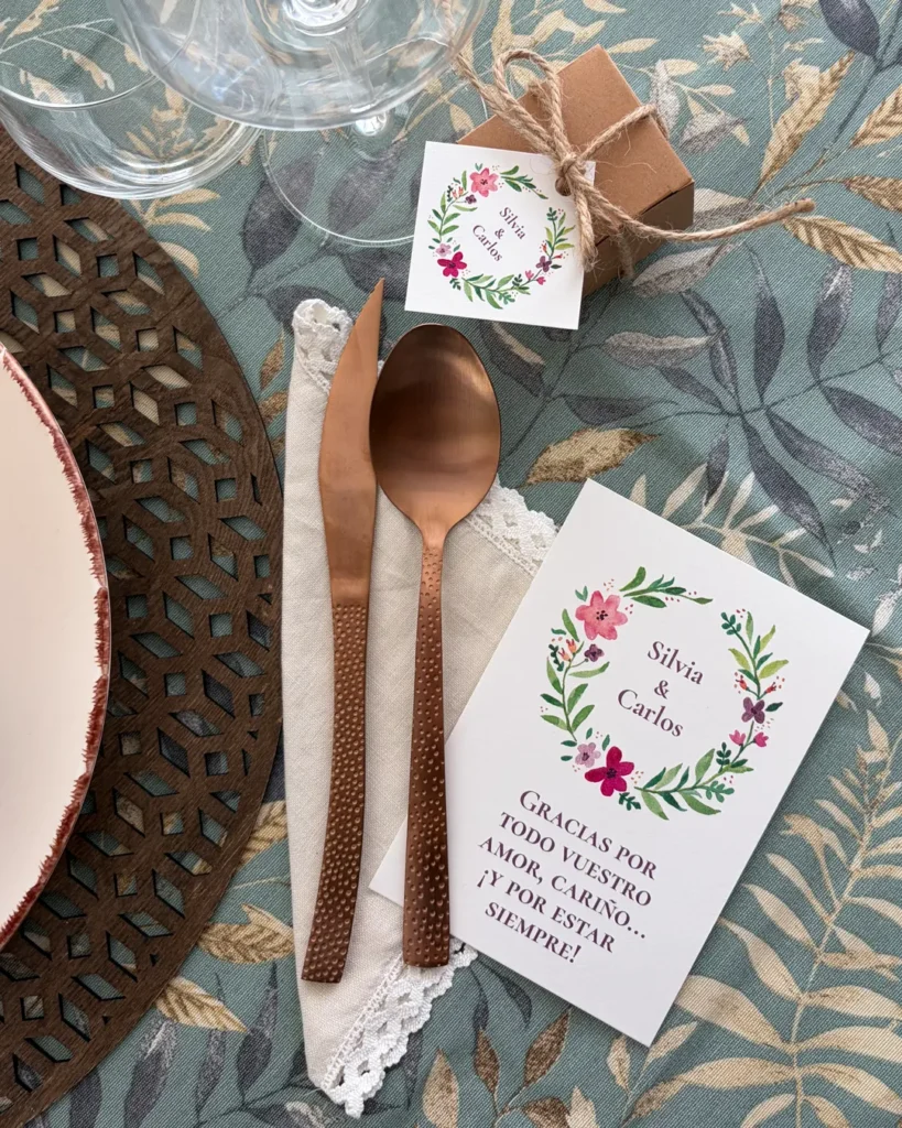 Invitación de Boda Acuarela 015 - Etiqueta para regalo y agradecimiento