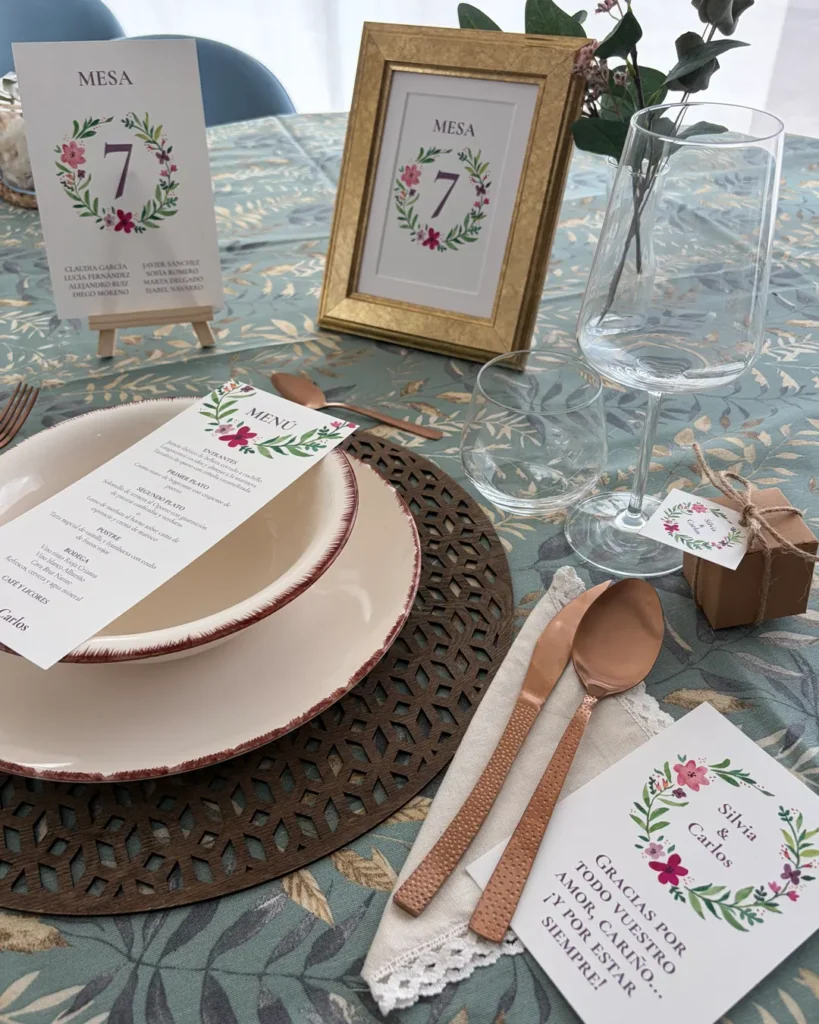 Invitación de Boda Acuarela 015 - Conjunto de papelería completo