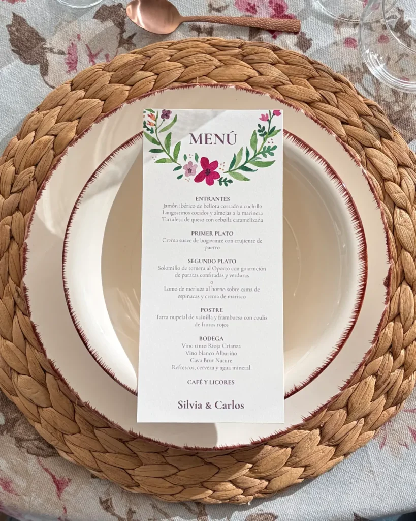 Invitación de Boda Acuarela 015 - Menú
