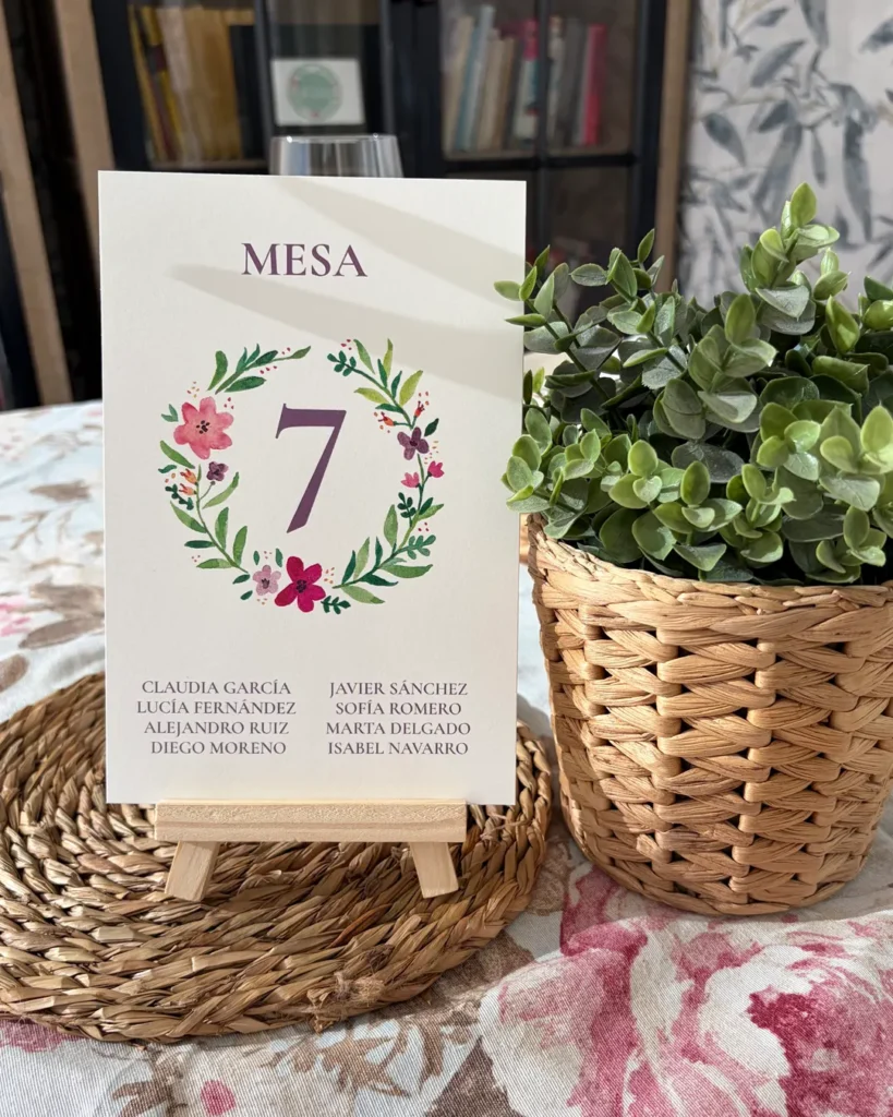 Invitación de Boda Acuarela 015 - Plan de mesa