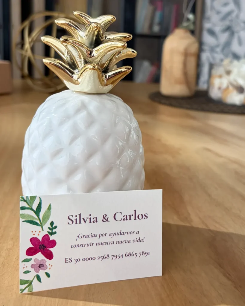 Invitación de Boda Acuarela 015 - Tarjeta de número de cuenta