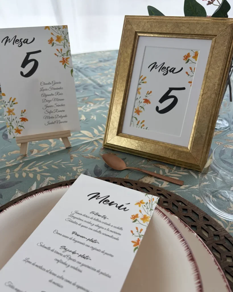 Invitación de Boda Acuarela 020 - Conjunto de mesa