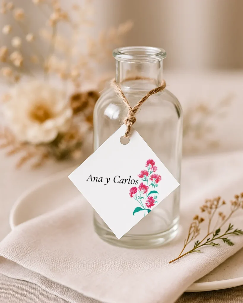 Invitación de Boda Acuarela 025 - Etiqueta para detalle de regalo