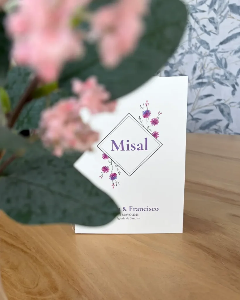 Invitación de Boda Acuarela 030 - Misal, detalle