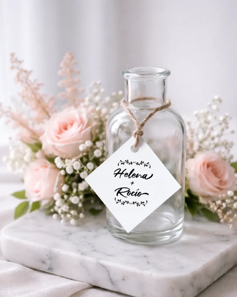 Invitación de Boda Clásica 015 - Etiqueta para regalo