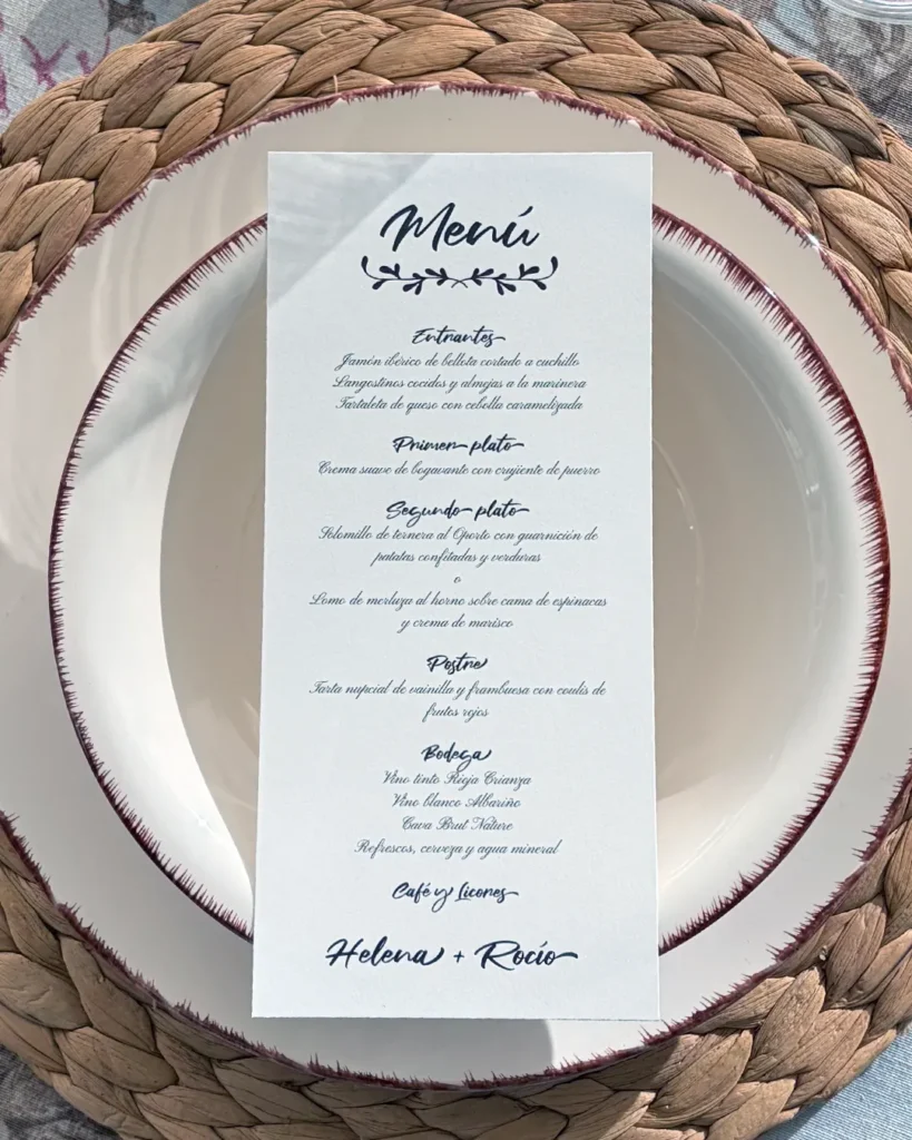 Invitación de Boda Clásica 015 - Menú